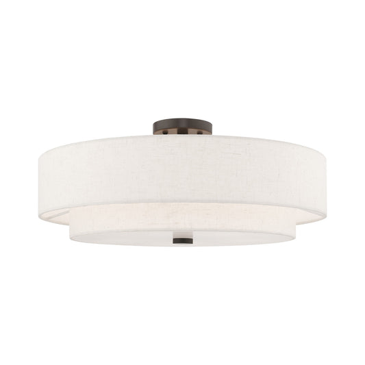 Livex Lighting Meridian 5 -Light 22-in Matte Bronze Semi Flush Mount Light