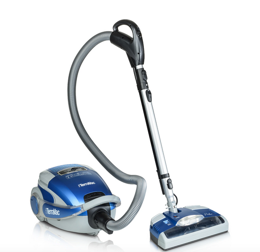 Prolux TerraVac Pet Canister Vacuum, Blue, Pet Brush, HEPA Filter, Cyclonic Action, Bagless, Retractable Cord PROLUX_TERRA_B