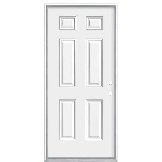 Masonite 36-in x 80-in x Steel No glass Left-hand inswing Primed White Fire Rated Prehung Front Door Insulating core