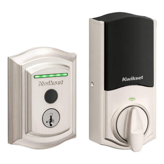 Kwikset Halo Fingerprint Curved Satin Nickel Smart Lock Electronic Deadbolt with Wifi Smartkey Fingerprint Touchscreen No Keypad 959TRL FPRT WIFI 15