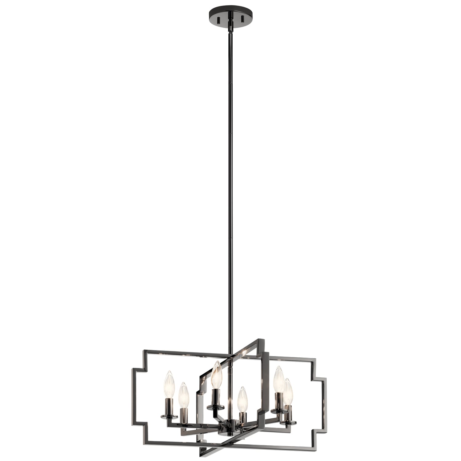 Kichler Downtown Deco 6 -Light Chrome Transitional For Use in Bedrooms, Dining Rooms, Foyers, Kitchens, Living Rooms Chandelier 2854270