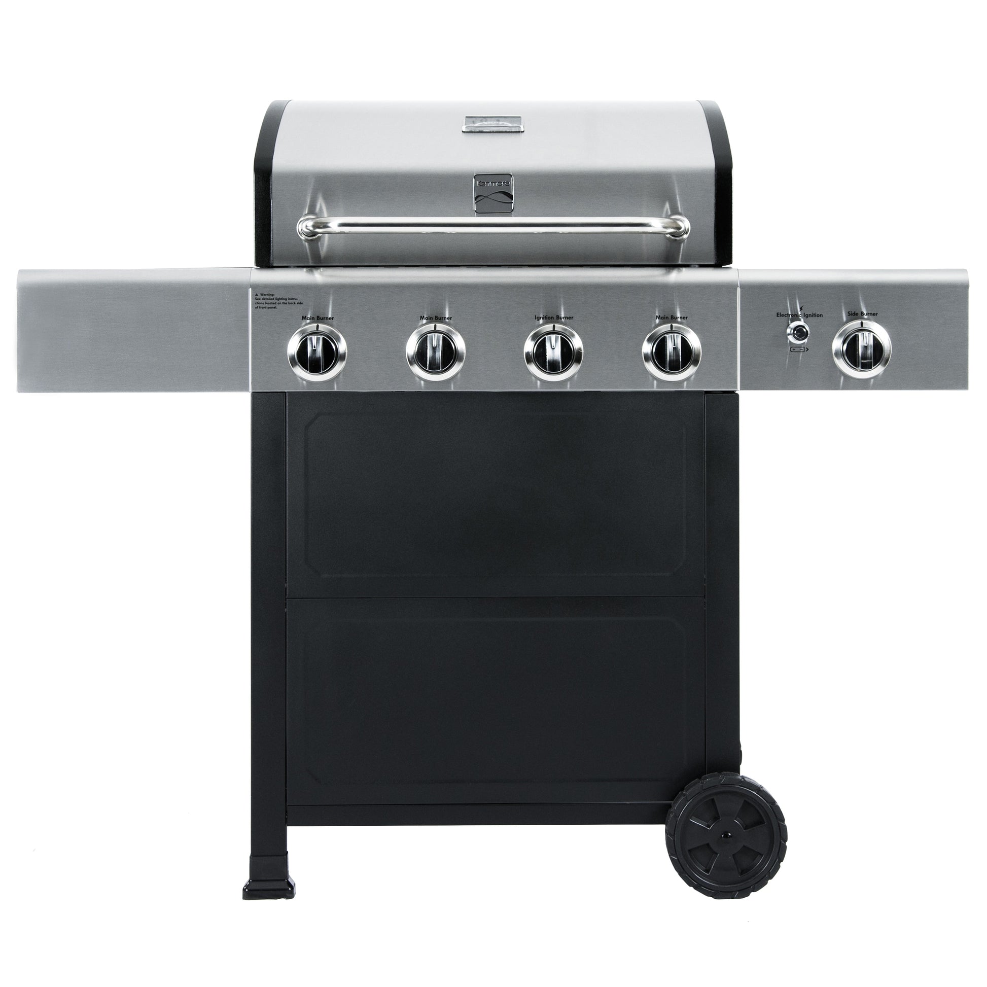 Kenmore Black and Stainless Steel 4-Burner Liquid Propane Gas Grill with 1 Side Burner PG-40406S0L