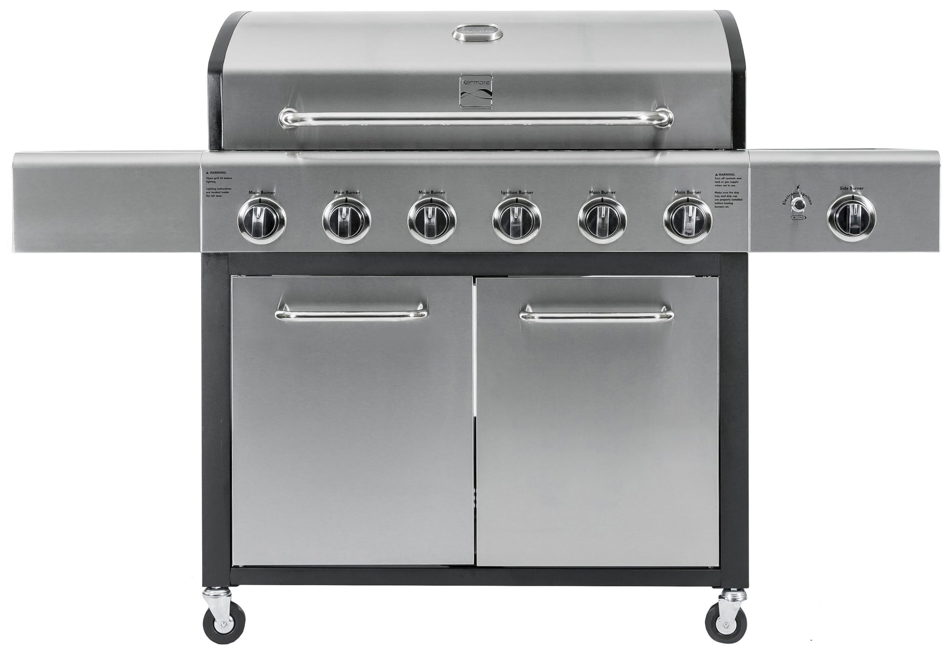 Kenmore Stainless Steel 6-Burner Liquid Propane Gas Grill with 1 Side Burner PG-40611S0L