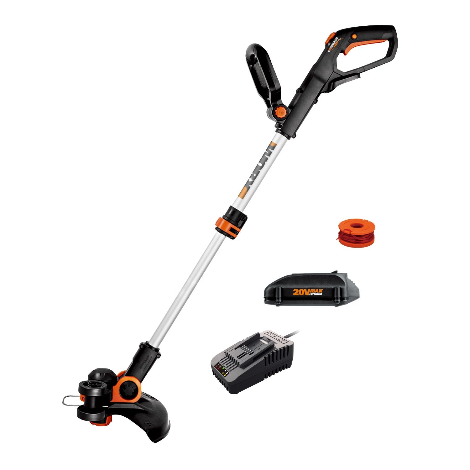 WORX Power Share GT 20-volt Max 12-in Telescopic Shaft Battery String Trimmer 2 Ah (Battery and Charger Included) WG163.8