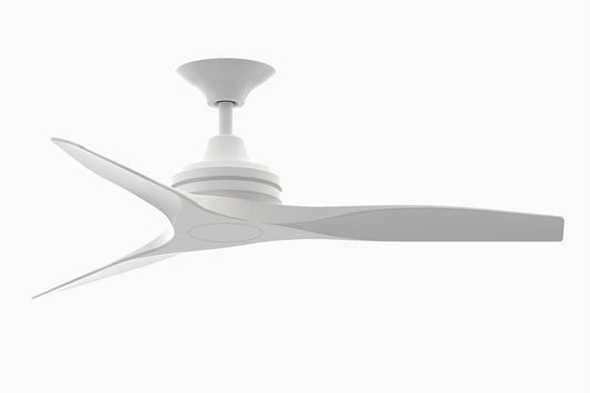 Fanimation Spitfire 48-in Matte White with Matte White Blades Covered Outdoor Propeller Ceiling Fan Light Kit Compatible and Remote Included 3 -Blade