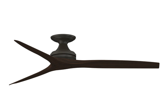 Fanimation Spitfire 60-in Outdoor Flush Mount Dark Bronze with Dark Walnut Blades Propeller Ceiling Fan Light Kit Compatible - Remote Included ( 3 -Blade ) 3073216