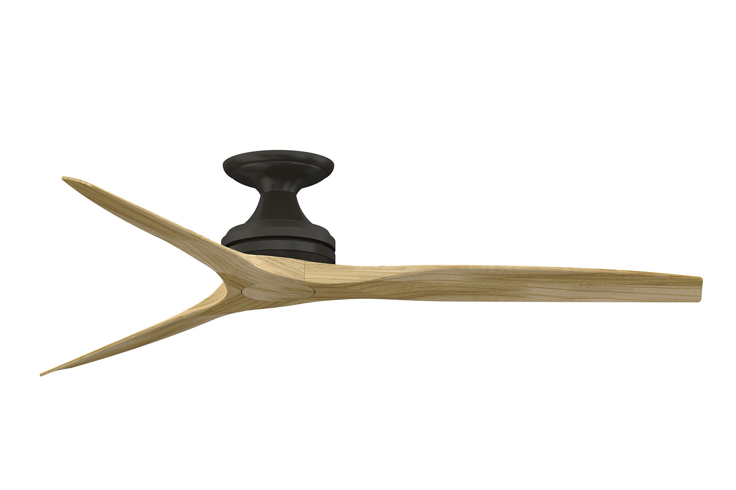 Fanimation Spitfire 60-in Outdoor Flush Mount Dark Bronze with Natural Blades Propeller Ceiling Fan Light Kit Compatible - Remote Included ( 3 -Blade ) 3073218