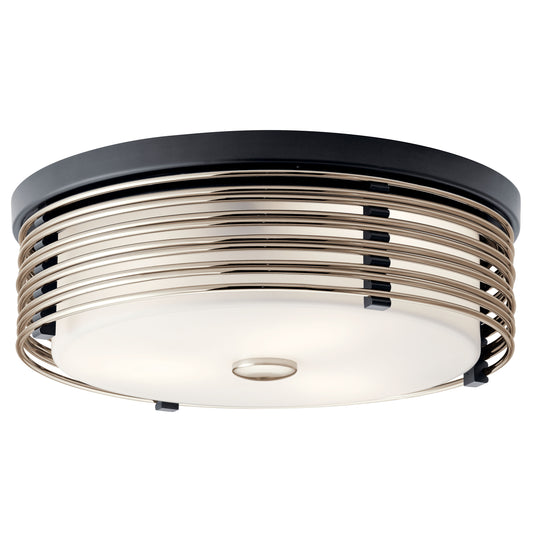 Kichler Bensimone 2 -Light 15.25-in Black Flush Mount Light 3073342