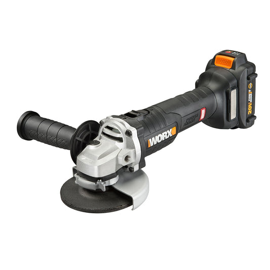 WORX Nitro Power Share 4.5-in 20-volt Sliding Switch Brushless Cordless Angle Grinder (Charger Included and 1-Battery) WX812L
