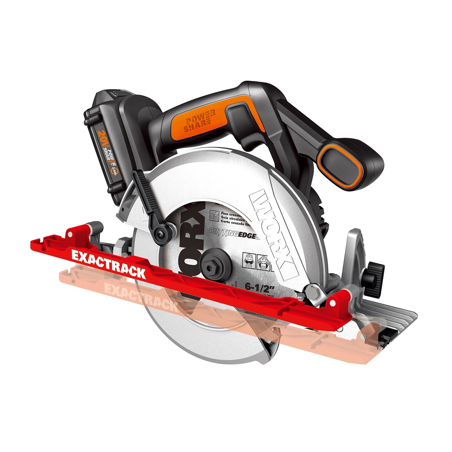 WORX 20-volt Max 6-1/2-in Cordless Circular Saw (1-Battery & Charger Included) WX530L