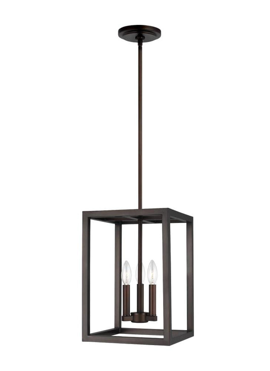 Generation Lighting Moffet Street 3 -Light Bronze Transitional Geometric Medium Indoor Hanging Pendant Light