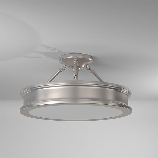 Minka Lavery Harbour Point 3 -Light 19-in Brushed Nickel Semi Flush Mount Light 1640799