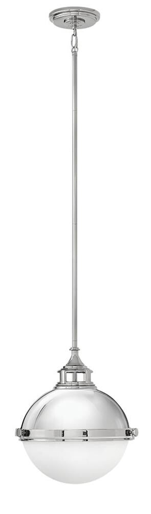 Hinkley Fletcher 2 -Light Polished Nickel Traditional Opal glass Globe Medium Hanging Pendant light 3661560