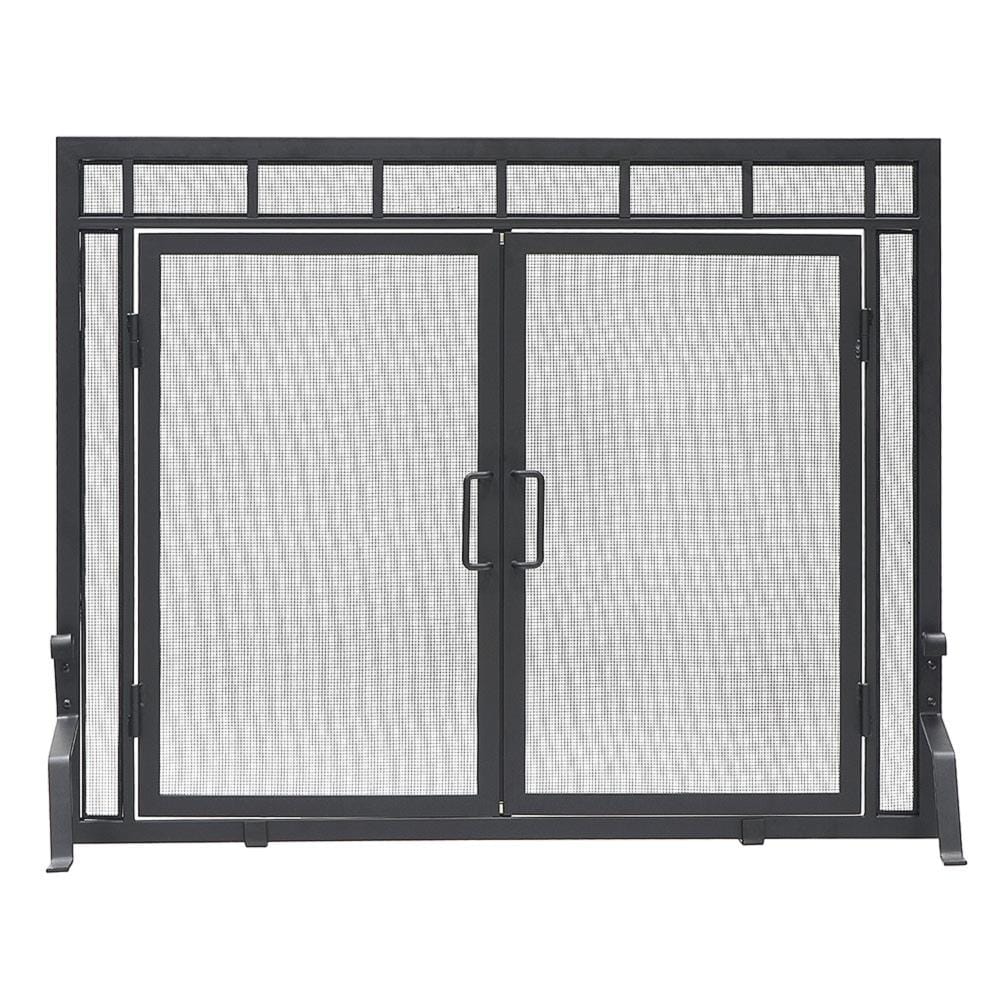 Minuteman International 5-in Matte Black Iron 1-Panel Flat Bi-fold Fireplace Screen X800285