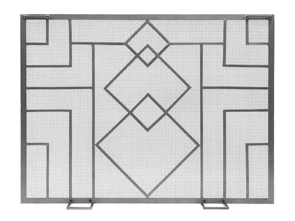 Minuteman International 8-in Graphite Iron 1-Panel Flat Fireplace Screen SSW-18