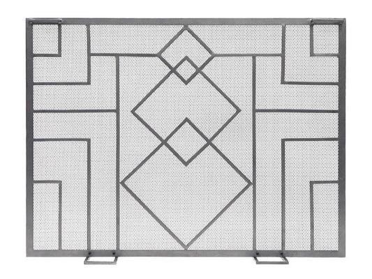 Minuteman International 8-in Graphite Iron 1-Panel Flat Fireplace Screen SSW-18