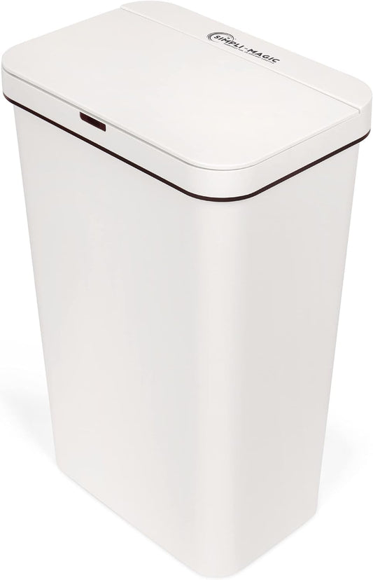 SIMPLI-MAGIC 13 Gallon (50L) Motion Sensor Touchless Trash Can – Automatic Hands-Free Garbage Can for Kitchen, Home, Office