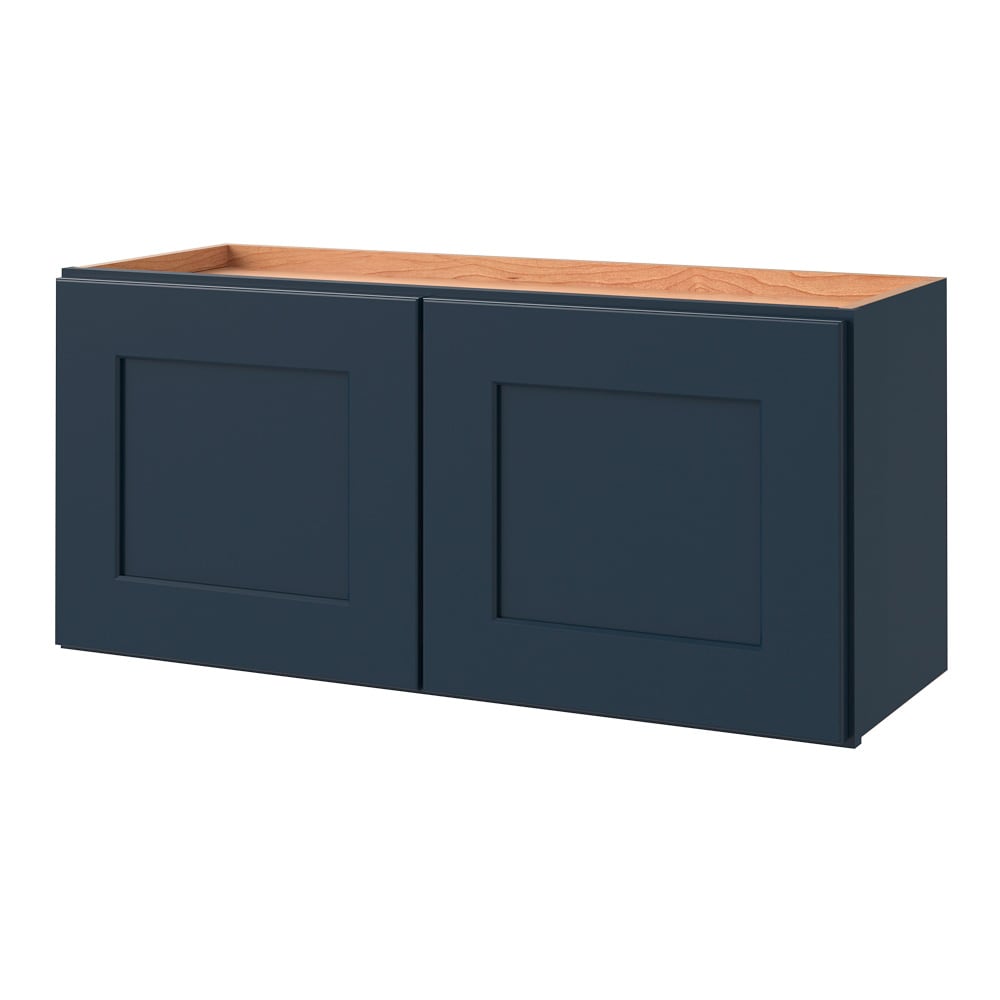 allen + roth Port 33-in W x 15-in H x 12-in D Navy Wall Fully Assembled Cabinet Flat Panel Shaker