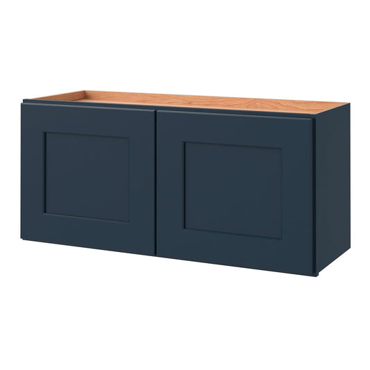 allen + roth Port 33-in W x 15-in H x 12-in D Navy Wall Fully Assembled Cabinet Flat Panel Shaker