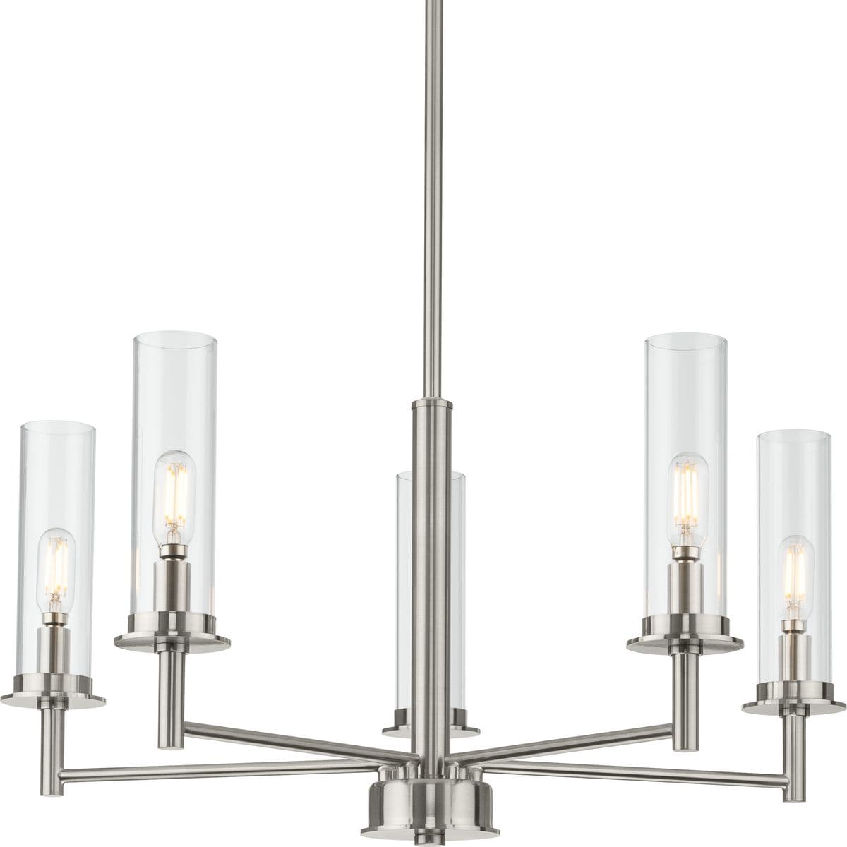 Progress Lighting Kellwyn 5 -Light Brushed Nickel Traditional For Use in Bedrooms, Dining Rooms, Foyers, Kitchens, Living Rooms Chandelier 3725389