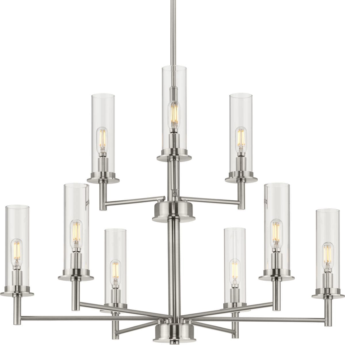 Progress Lighting Kellwyn 9 -Light Brushed Nickel Transitional For Use in Bedrooms, Dining Rooms, Foyers, Kitchens, Living Rooms Chandelier 3725382