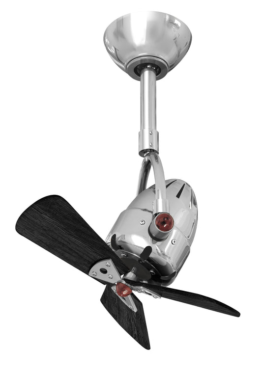 Matthews Fan Company Diane 16-in Outdoor Polished Chrome with Matte Black Blades Ceiling Fan Without Light - Remote Included ( 3 -Blade ) 3764109