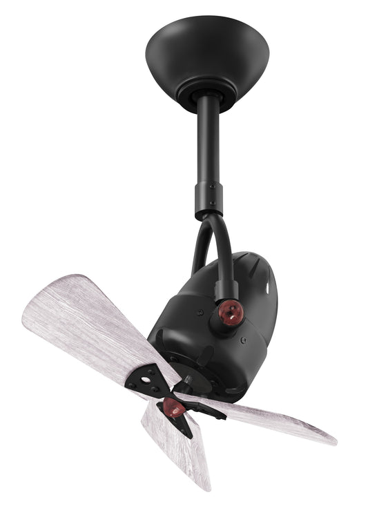 Matthews Fan Company Diane 16-in Outdoor Matte Black with Barn Wood Tone Blades Ceiling Fan Without Light - Remote Included ( 3 -Blade ) 3764106