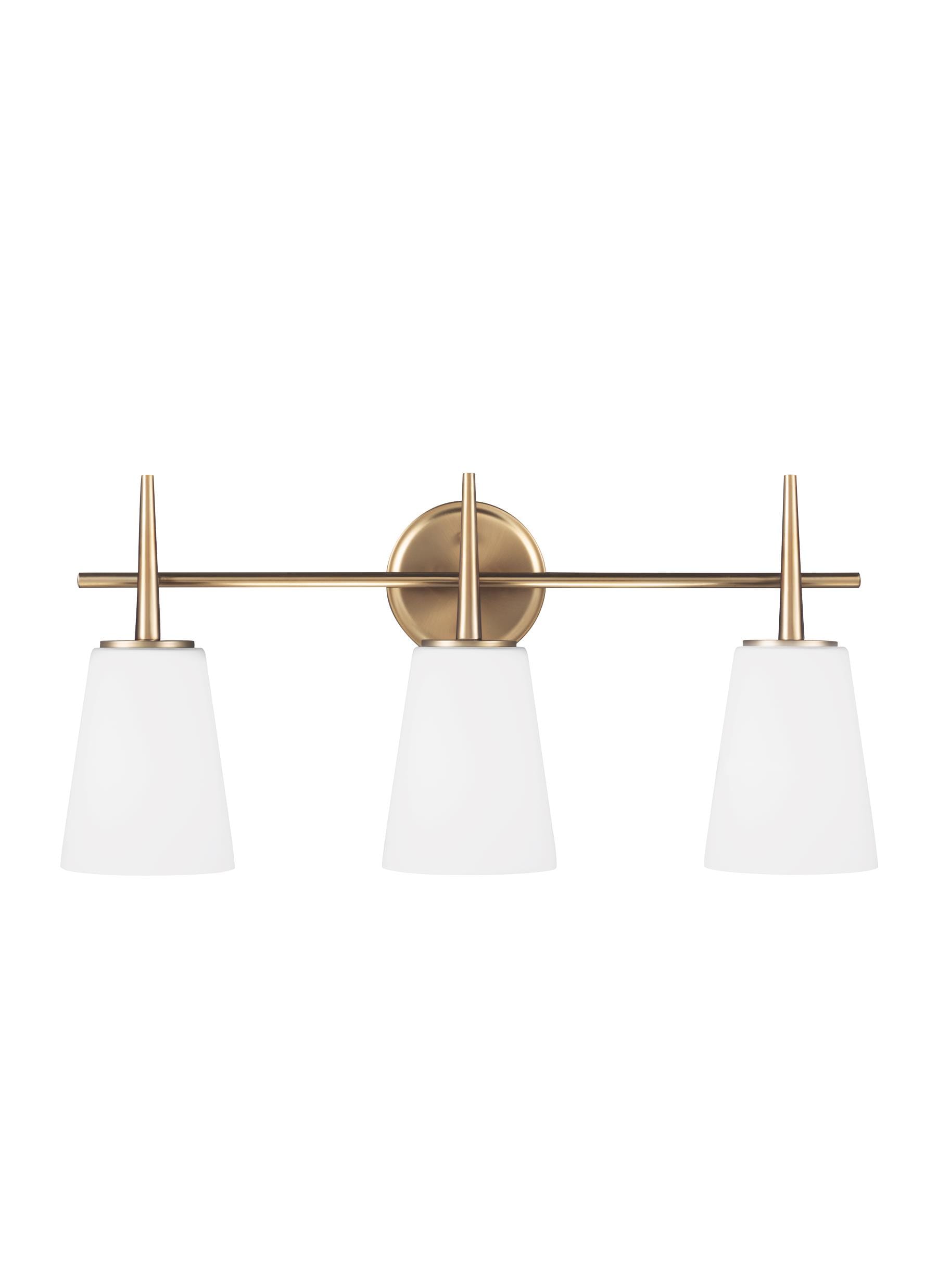 Generation Lighting Driscoll 24.5-in 3 Light Satin Brass Modern/contemporary Bathroom Vanity light