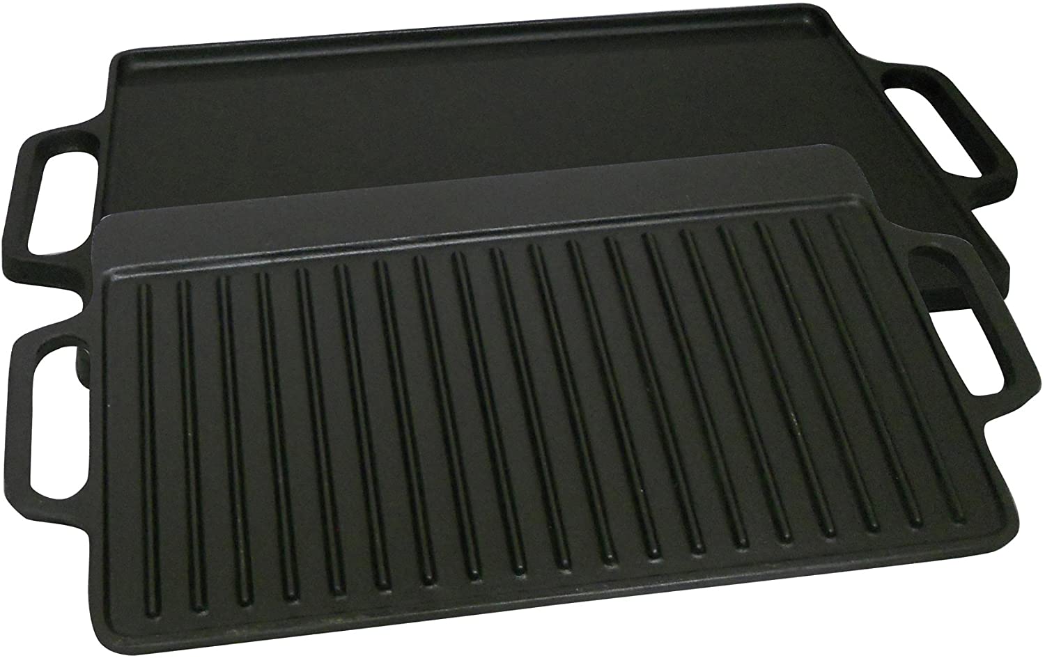 King Kooker Pre-Seasoned 28-Inch Cast Iron 2-Sided Griddle - 14-in x 28-in - Grill Cookware Cast Iron Griddle CI28GS