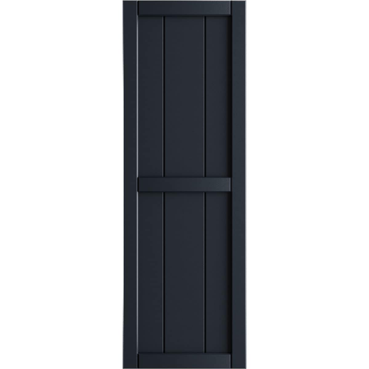 Ekena Millwork 10.75-in W x 85-in H Starless Night Blue Board and batten Framed Exterior Shutters ( 2 -Pack )