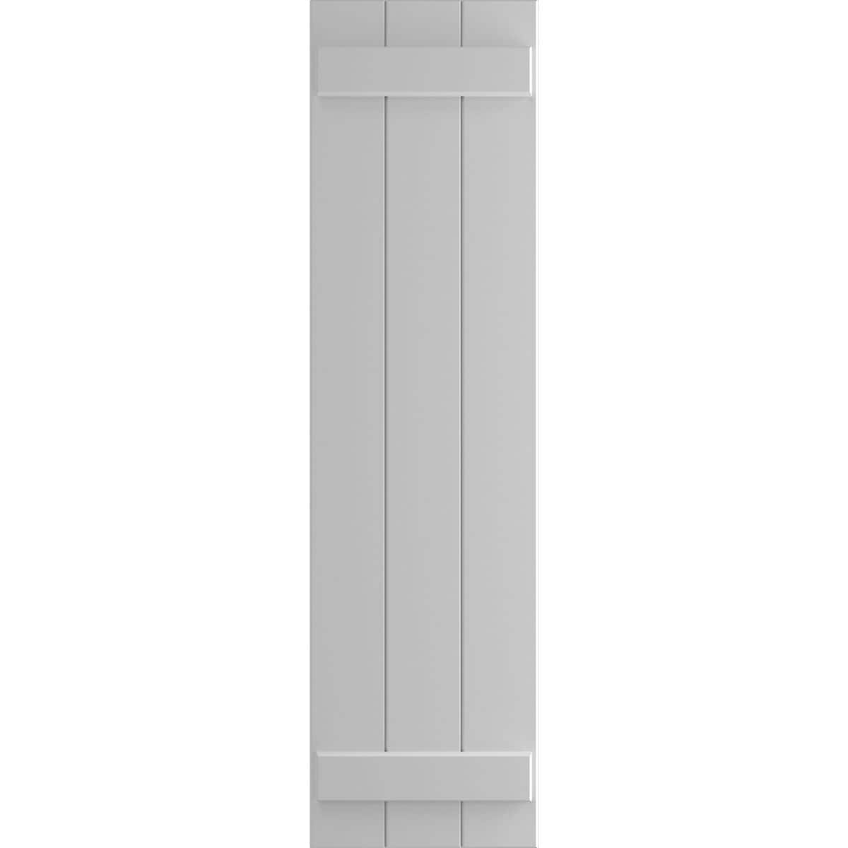 Ekena Millwork 16.125-in W x 67-in H Primed Paintable/Stainable Board and batten Exterior Shutters ( 2 -Pack )