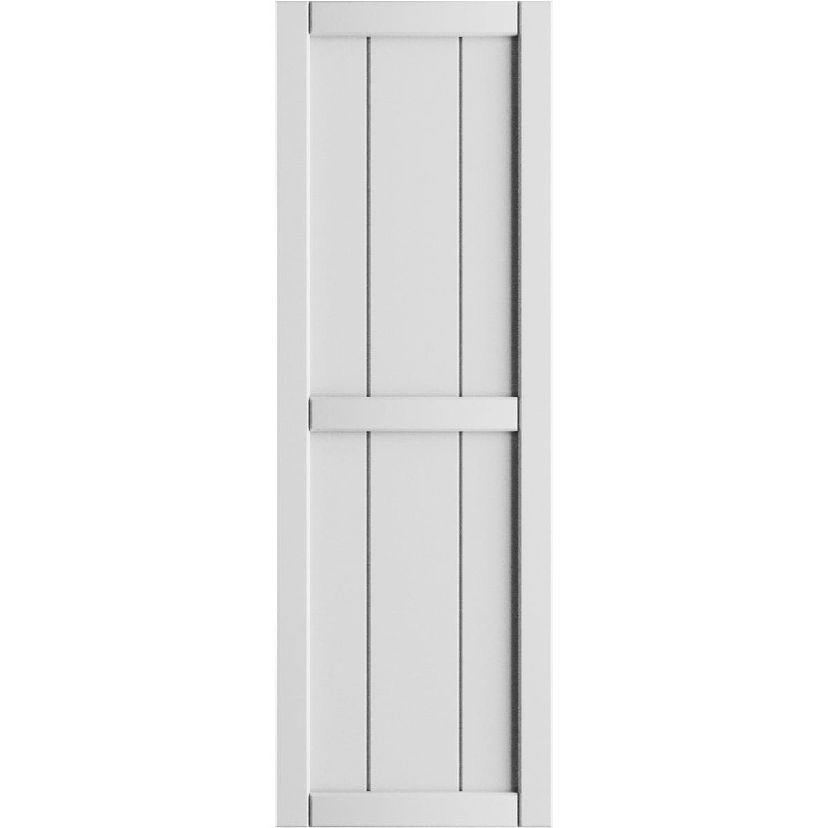 Ekena Millwork 10.75-in W x 74-in H White Paintable/Stainable Board and batten Framed Exterior Shutters ( 2 -Pack )