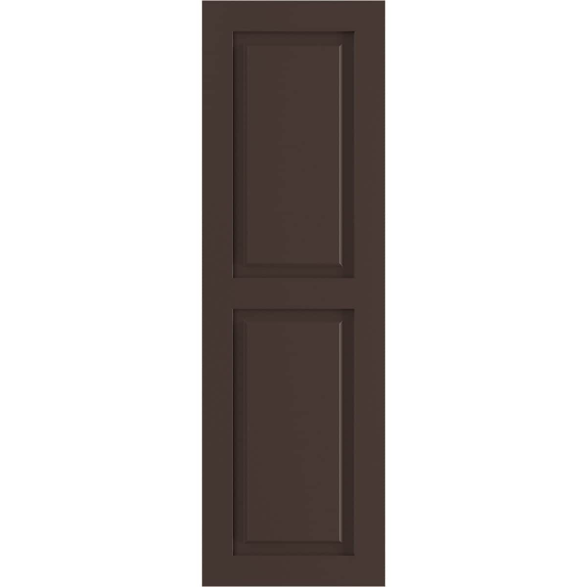Ekena Millwork 18-in W x 42-in H Raisin Brown Raised panel Exterior Shutters ( 2 -Pack )