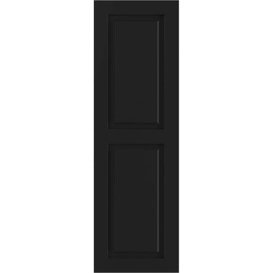 Ekena Millwork 18-in W x 26-in H Black Raised panel Exterior Shutters ( 2 -Pack )