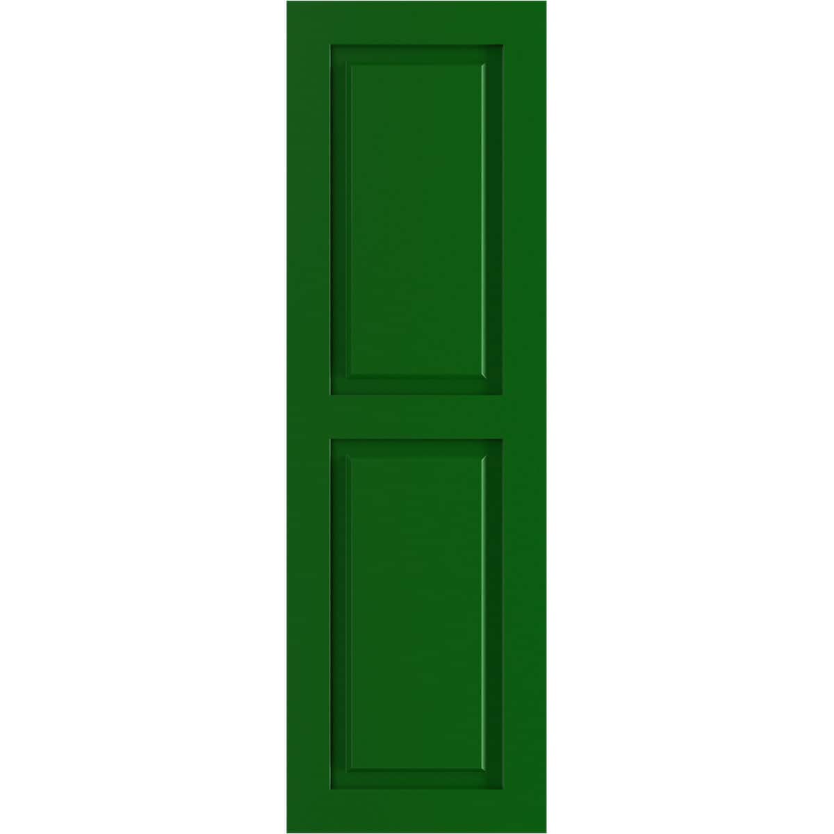 Ekena Millwork 12-in W x 53-in H Viridian Green Paintable/Stainable Raised panel Exterior Shutters ( 2 -Pack )