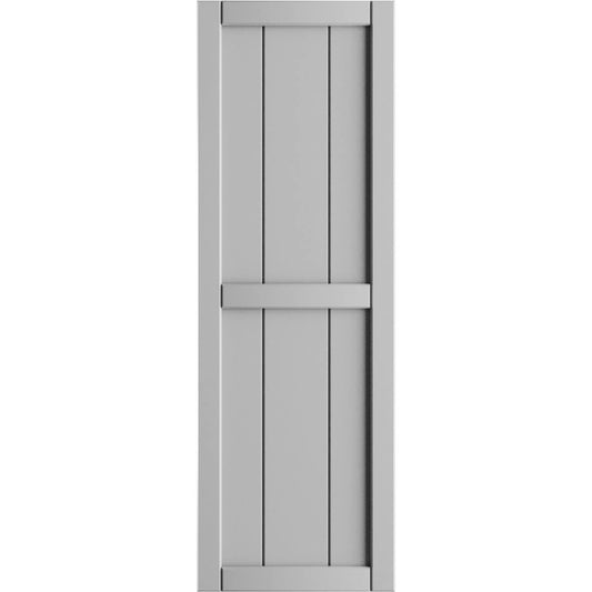Ekena Millwork 10.75-in W x 83-in H Primed Paintable/Stainable Board and batten Framed Exterior Shutters ( 2 -Pack )
