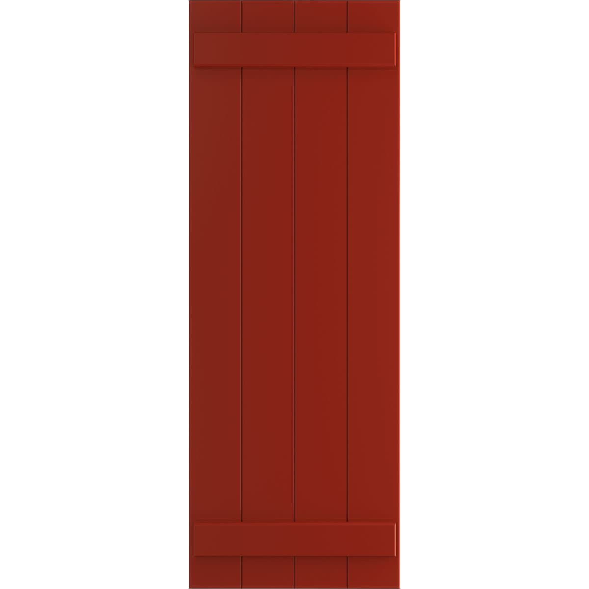 Ekena Millwork 21.5-in W x 29-in H Fire Red Board and batten Exterior Shutters ( 2 -Pack )