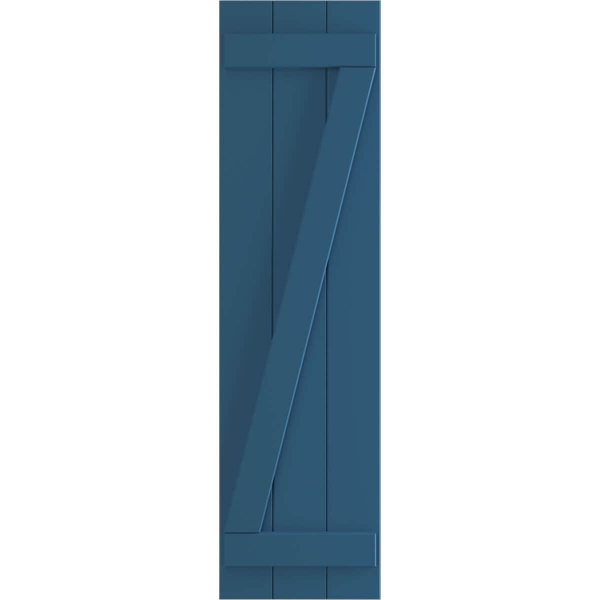 Ekena Millwork 16.125-in W x 65-in H Sojourn Blue Board and batten Z-bar Exterior Shutters ( 2 -Pack )