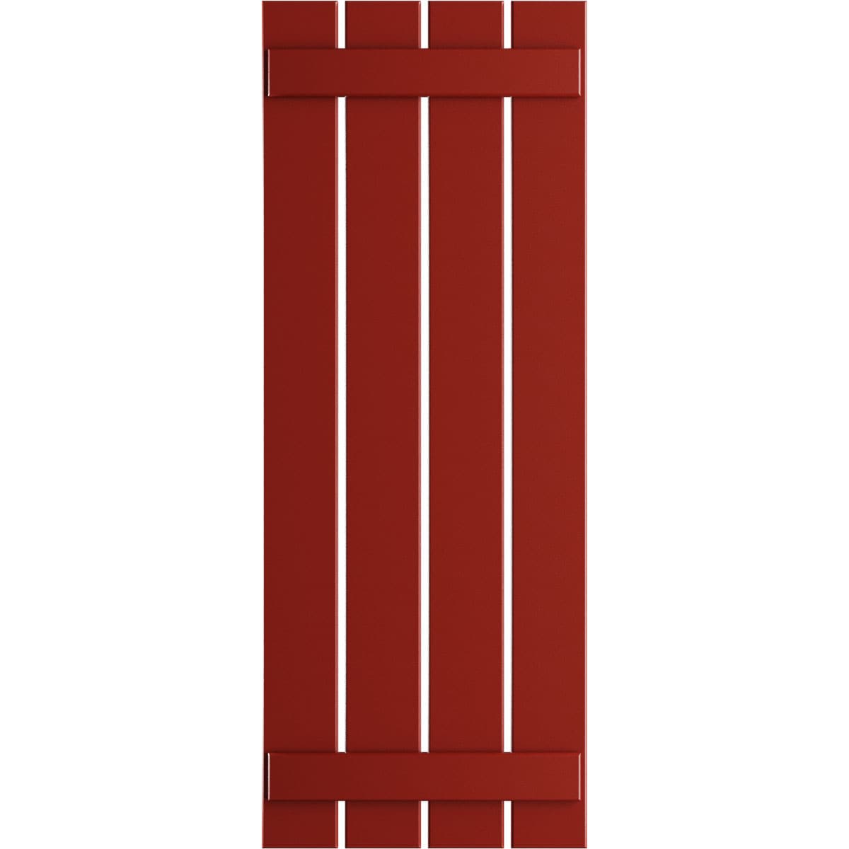 Ekena Millwork 23-in W x 25-in H Fire Red Board and batten Spaced Exterior Shutters ( 2 -Pack )