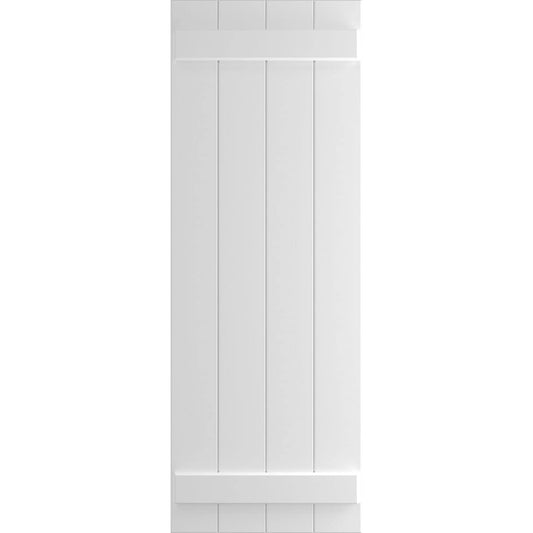 Ekena Millwork 21.5-in W x 41-in H Unfinished Paintable/Stainable Board and batten Exterior Shutters ( 2 -Pack )