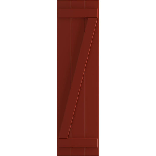 Ekena Millwork 16.125-in W x 39-in H Pepper Red Board and batten Z-bar Exterior Shutters ( 2 -Pack )
