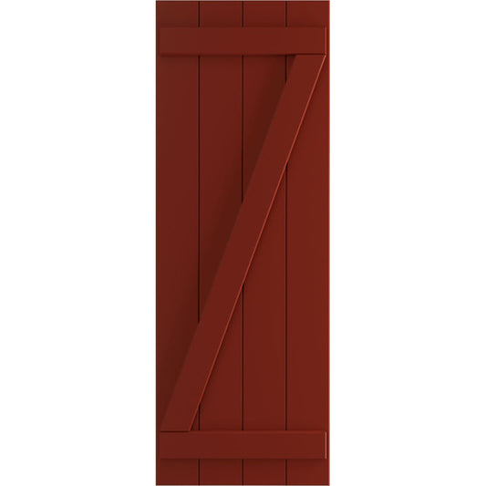 Ekena Millwork 21.5-in W x 43-in H Pepper Red Board and batten Z-bar Exterior Shutters ( 2 -Pack )