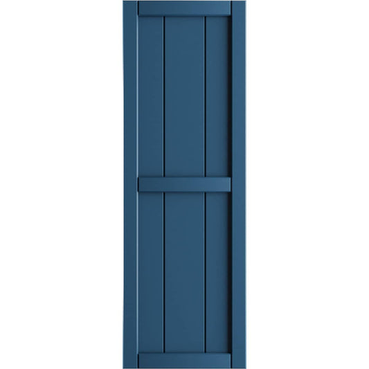 Ekena Millwork 10.75-in W x 81-in H Sojourn Blue Board and batten Framed Exterior Shutters ( 2 -Pack )