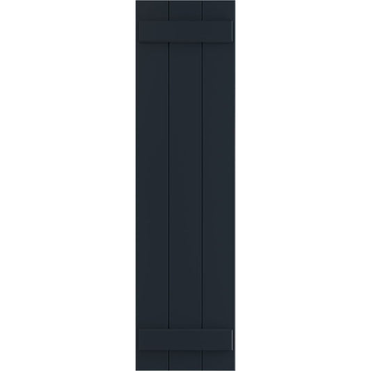 Ekena Millwork 16.125-in W x 36-in H Starless Night Blue Board and batten Exterior Shutters ( 2 -Pack )