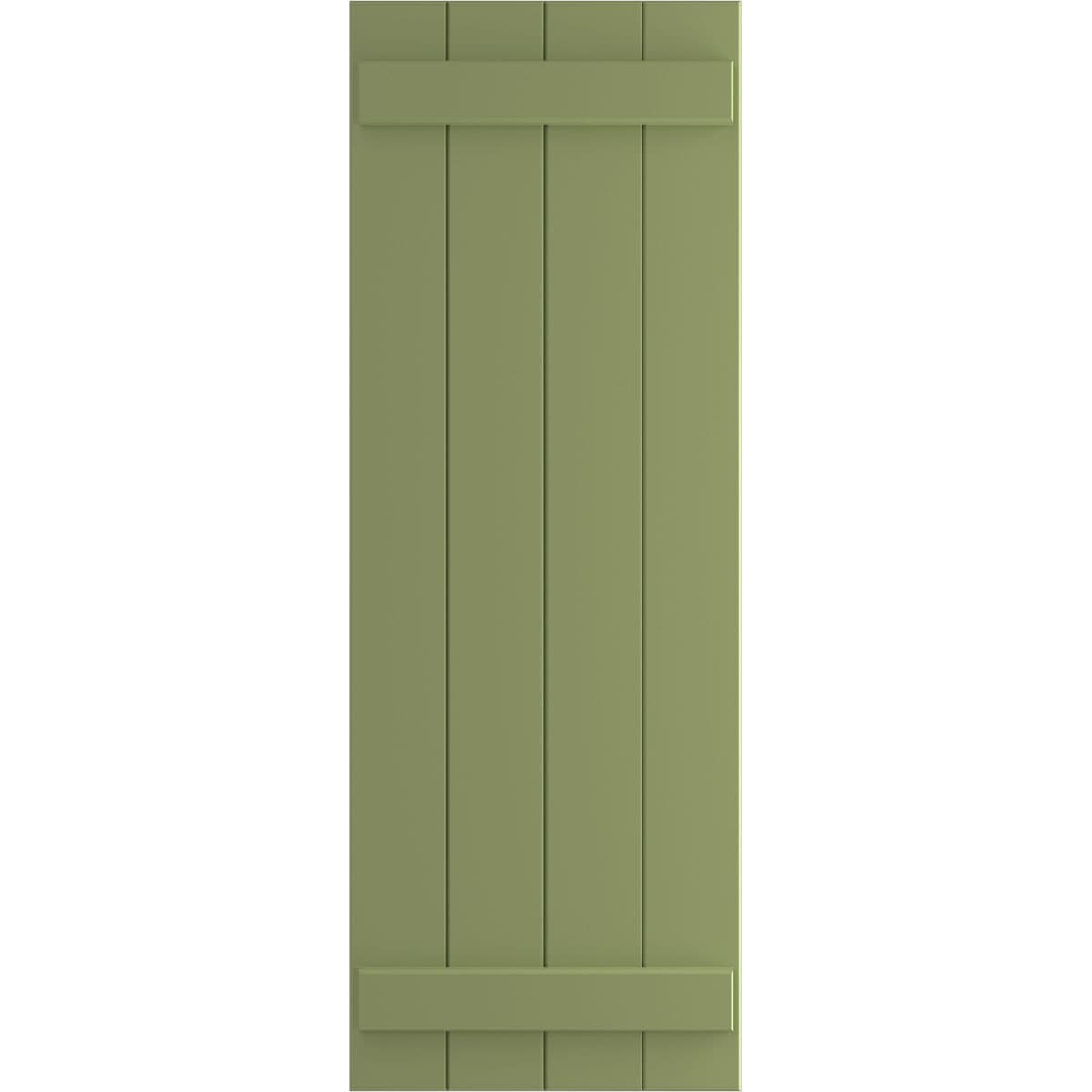Ekena Millwork 21.5-in W x 27-in H Moss Green Board and batten Exterior Shutters ( 2 -Pack )