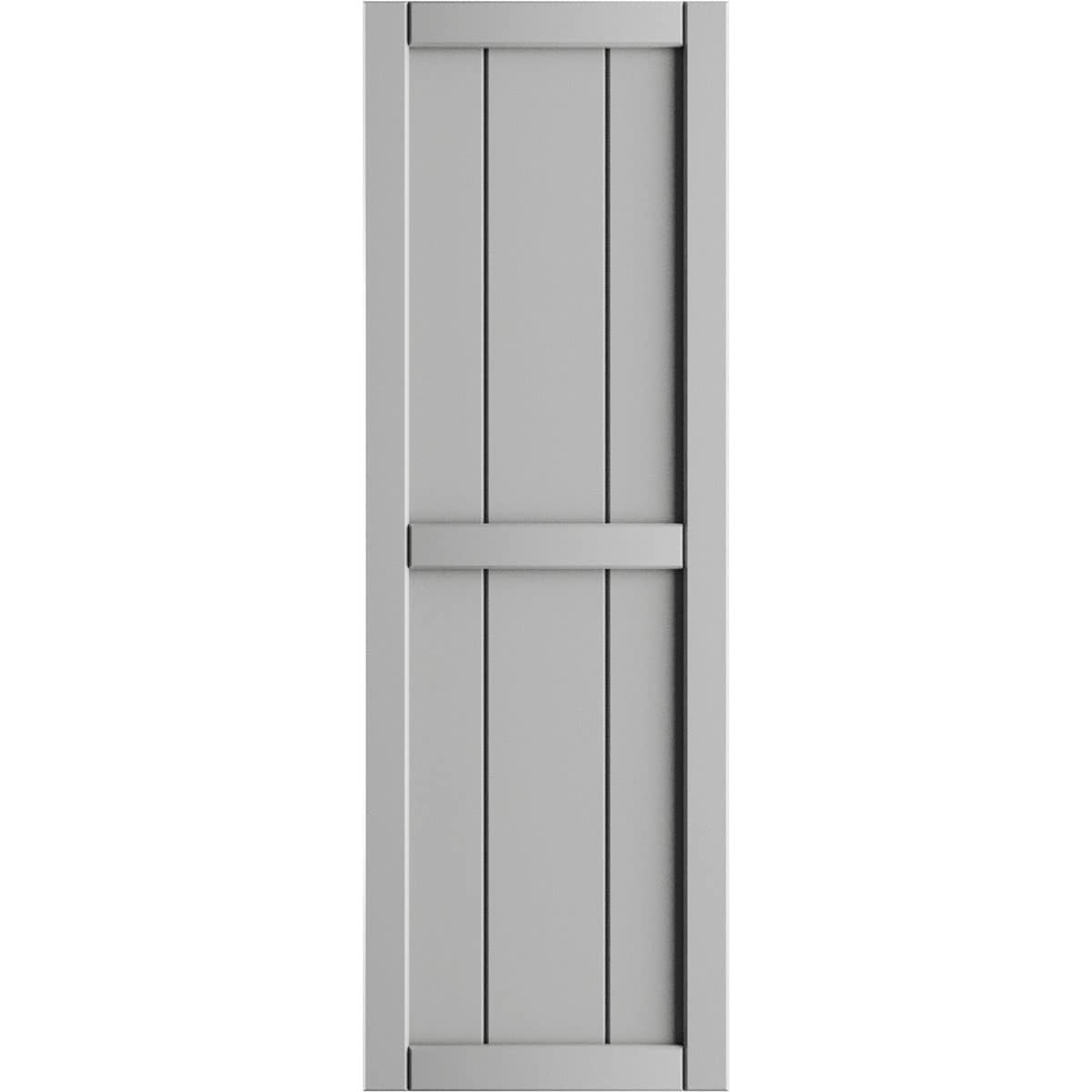 Ekena Millwork 21.5-in W x 31-in H Hailstorm Gray Board and batten Framed Exterior Shutters ( 2 -Pack )