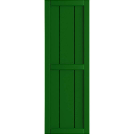 Ekena Millwork 21.5-in W x 72-in H Viridian Green Board and batten Framed Exterior Shutters ( 2 -Pack )