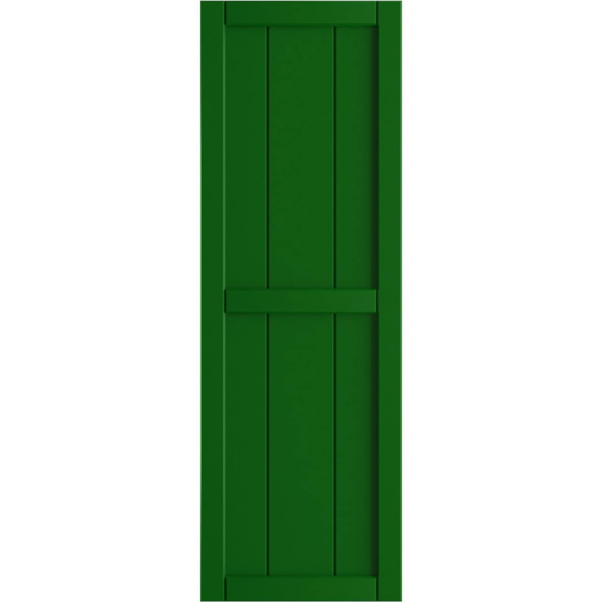 Ekena Millwork 16.125-in W x 53-in H Viridian Green Board and batten Framed Exterior Shutters ( 2 -Pack )