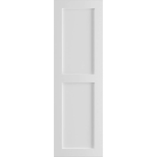 Ekena Millwork 18-in W x 40-in H White Paintable/Stainable Flat panel Exterior Shutters ( 2 -Pack )