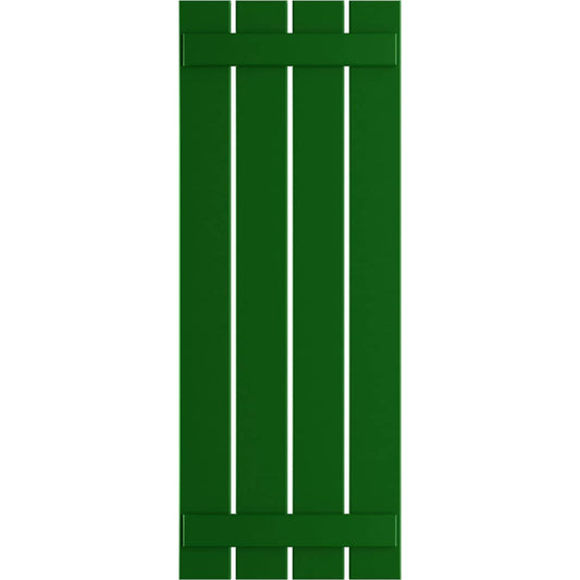 Ekena Millwork 23-in W x 33-in H Viridian Green Board and batten Spaced Exterior Shutters ( 2 -Pack )